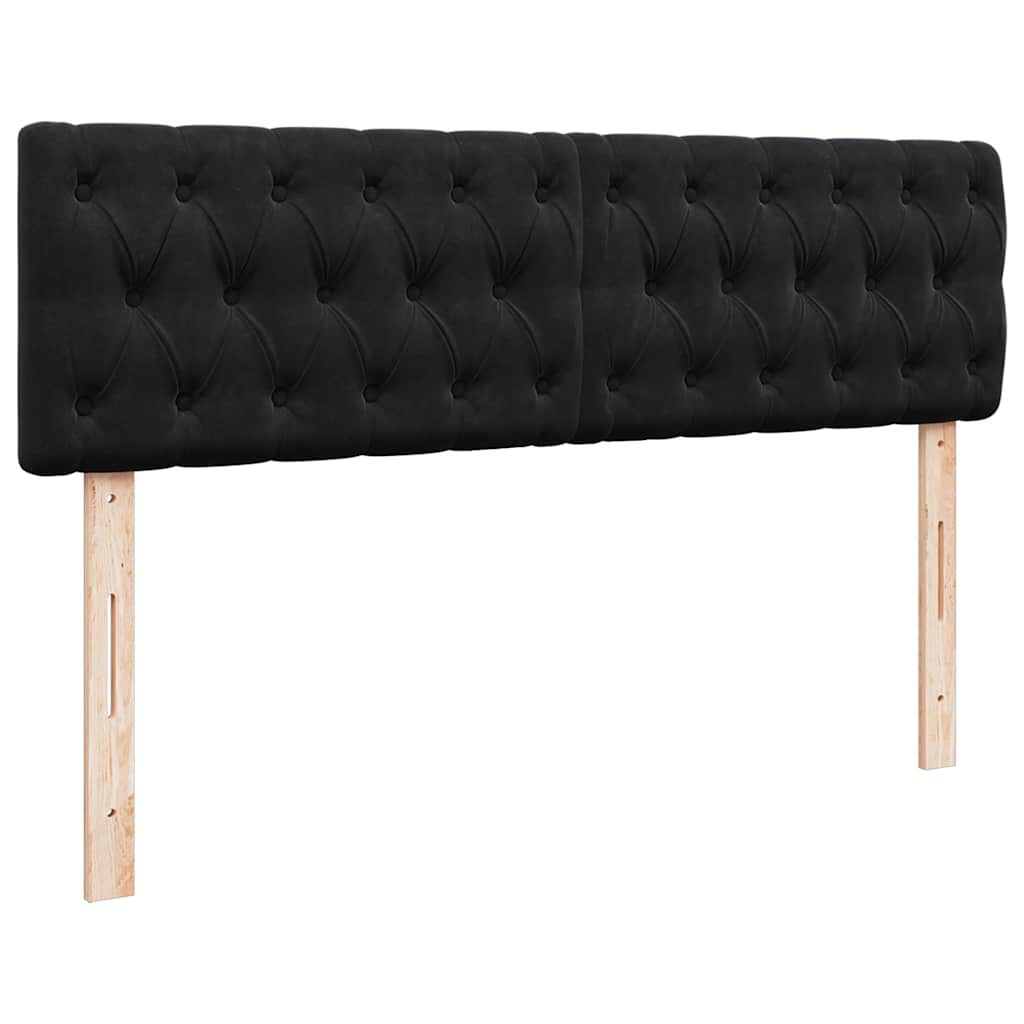 vidaXL Οθωμανικό κρεβάτι με στρώμα & LEDs Μαύρο 140x190cm Velvet