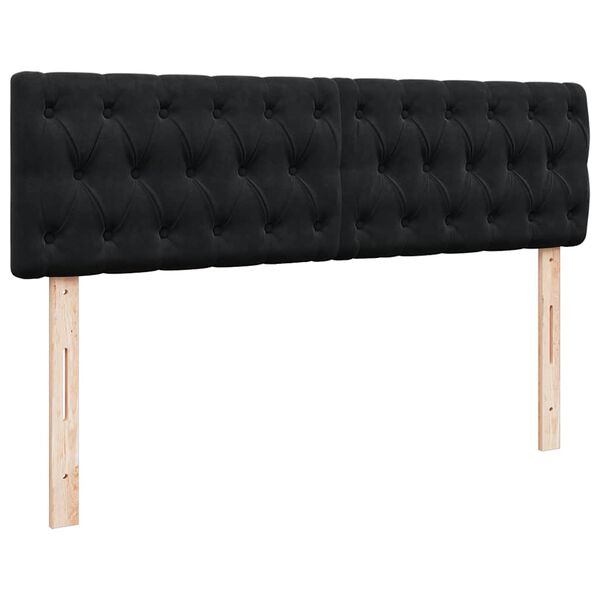 vidaXL Οθωμανικό κρεβάτι με στρώμα & LEDs Μαύρο 140x190cm Velvet