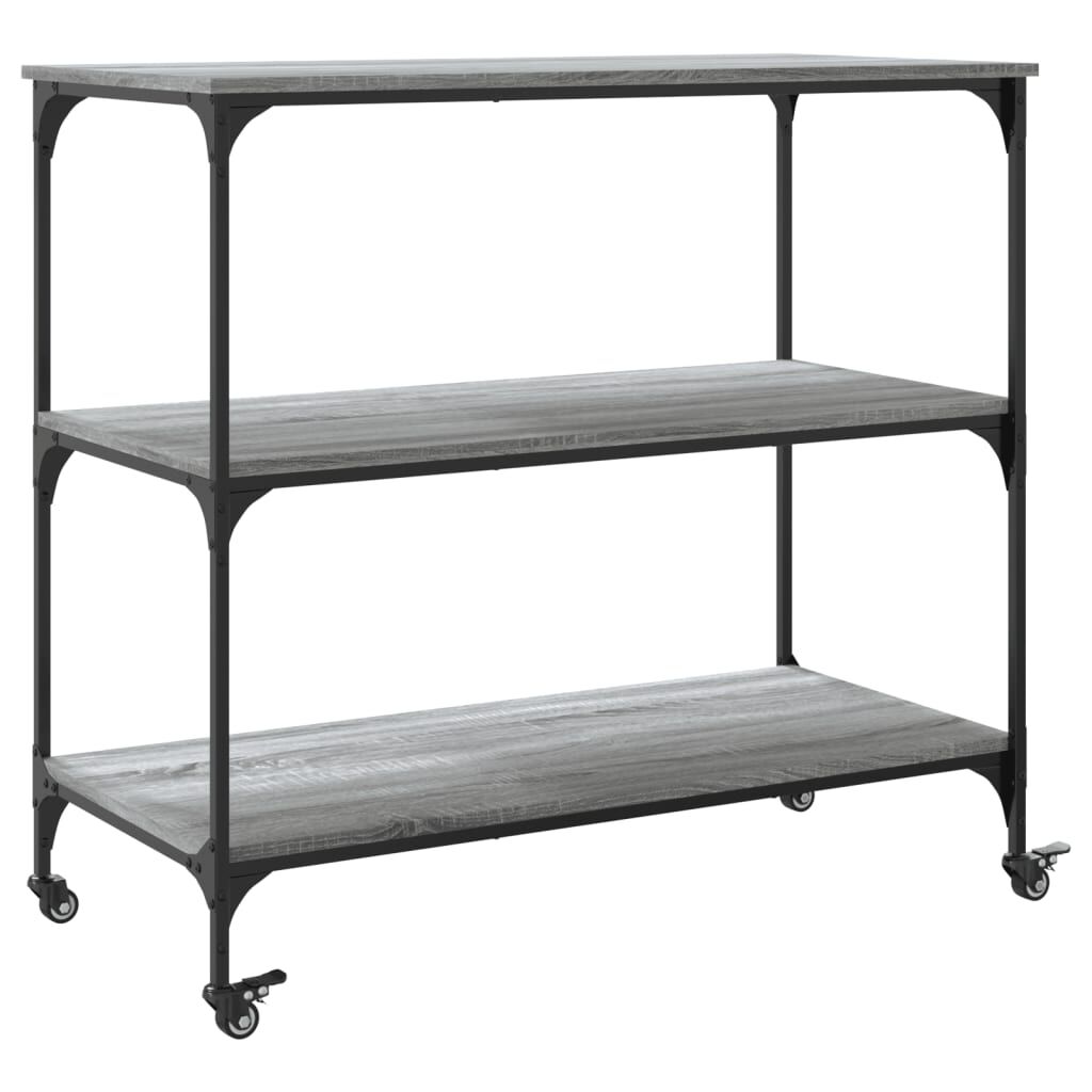vidaXL Τρόλεϊ Κουζίνας Sonoma Γκρι 102x50x95 εκ. Επεξεργασμένο Ξύλο