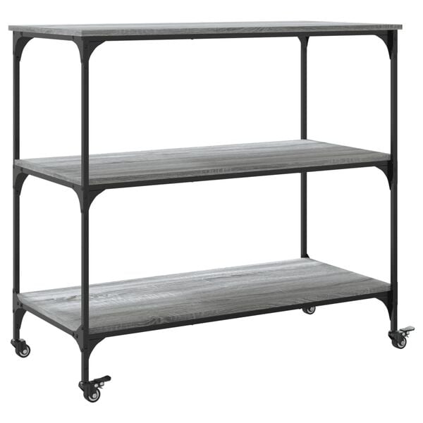 vidaXL Τρόλεϊ Κουζίνας Sonoma Γκρι 102x50x95 εκ. Επεξεργασμένο Ξύλο