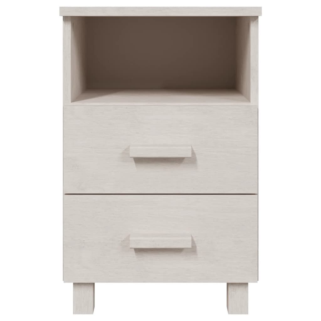 vidaXL Κομοδίνο HAMAR Λευκό 40x35x62 εκ. από Μασίφ Ξύλο Πεύκου