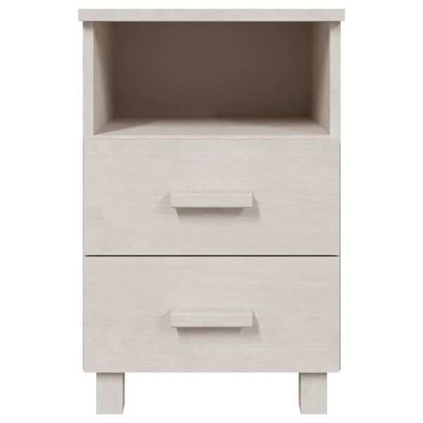 vidaXL Κομοδίνο HAMAR Λευκό 40x35x62 εκ. από Μασίφ Ξύλο Πεύκου