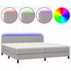 vidaXL &Kappa;&rho;&epsilon;&beta;ά&tau;&iota; Boxspring &mu;&epsilon; &Sigma;&tau;&rho;ώ&mu;&alpha; & LED &Alpha;&nu;.&Gamma;&kappa;&rho;&iota; 200x200&epsilon;&kappa;. &Upsilon;&phi;&alpha;&sigma;&mu;ά&tau;&iota;&nu;&omicron;