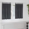 vidaXL Κουρτίνες με κουρτίνες 2 pcs Ανοιχτό γκρι 140 x 140 cm Βελούδο