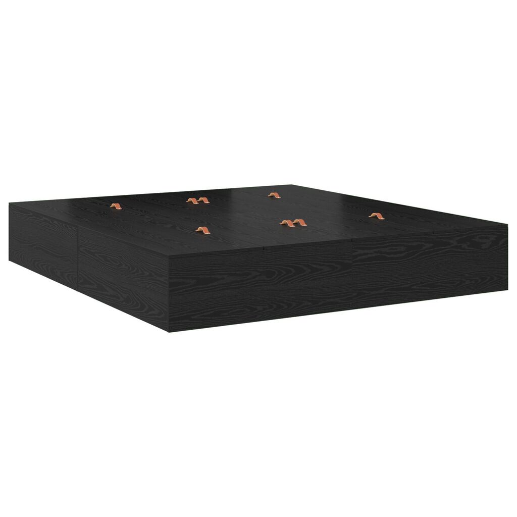 vidaXL Κρεβάτι Αποθήκευσης Μαύρος Δρυς 180x200 εκ
