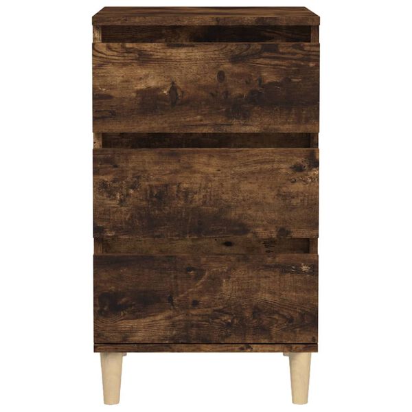 vidaXL Κομοδίνο Καπνιστή Δρυς 40 x 35 x 70 εκ. από Επεξεργασμένο Ξύλο