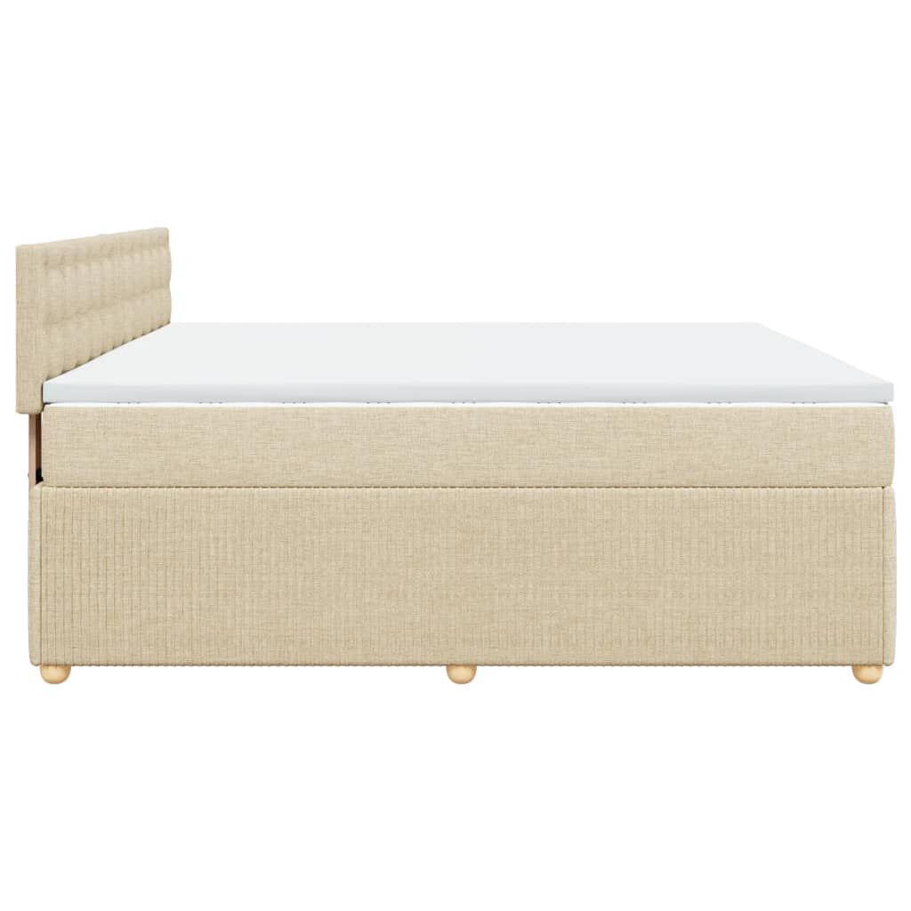 vidaXL Κρεβάτι Boxspring με Στρώμα Κρεμ 180x200 εκ. Υφασμάτινο