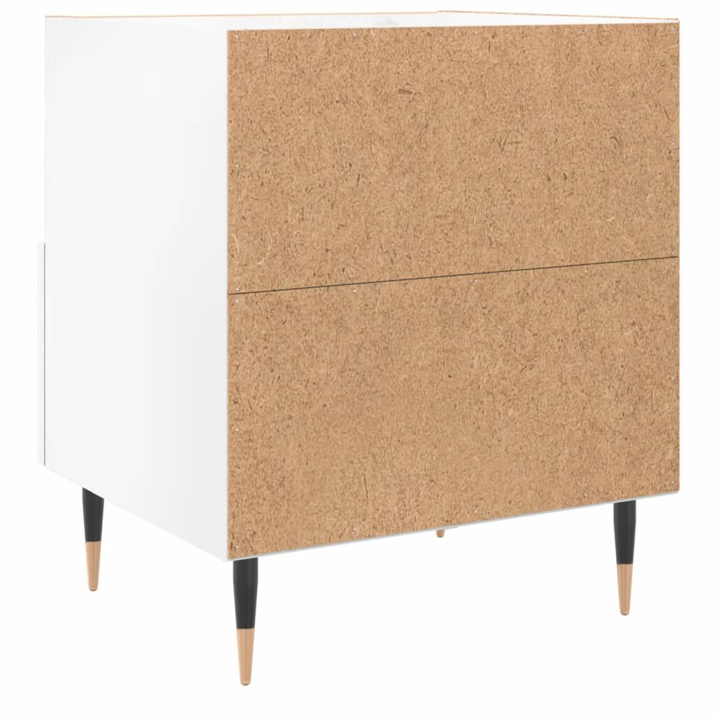 vidaXL Κομοδίνο Γυαλιστερό Λευκό 40 x 35 x 47,5 εκ. Επεξεργασμένο Ξύλο