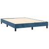 vidaXL Κρεβάτι Boxspring με Στρώμα & LED Σκ. Μπλε 140x190εκ. Βελούδινο