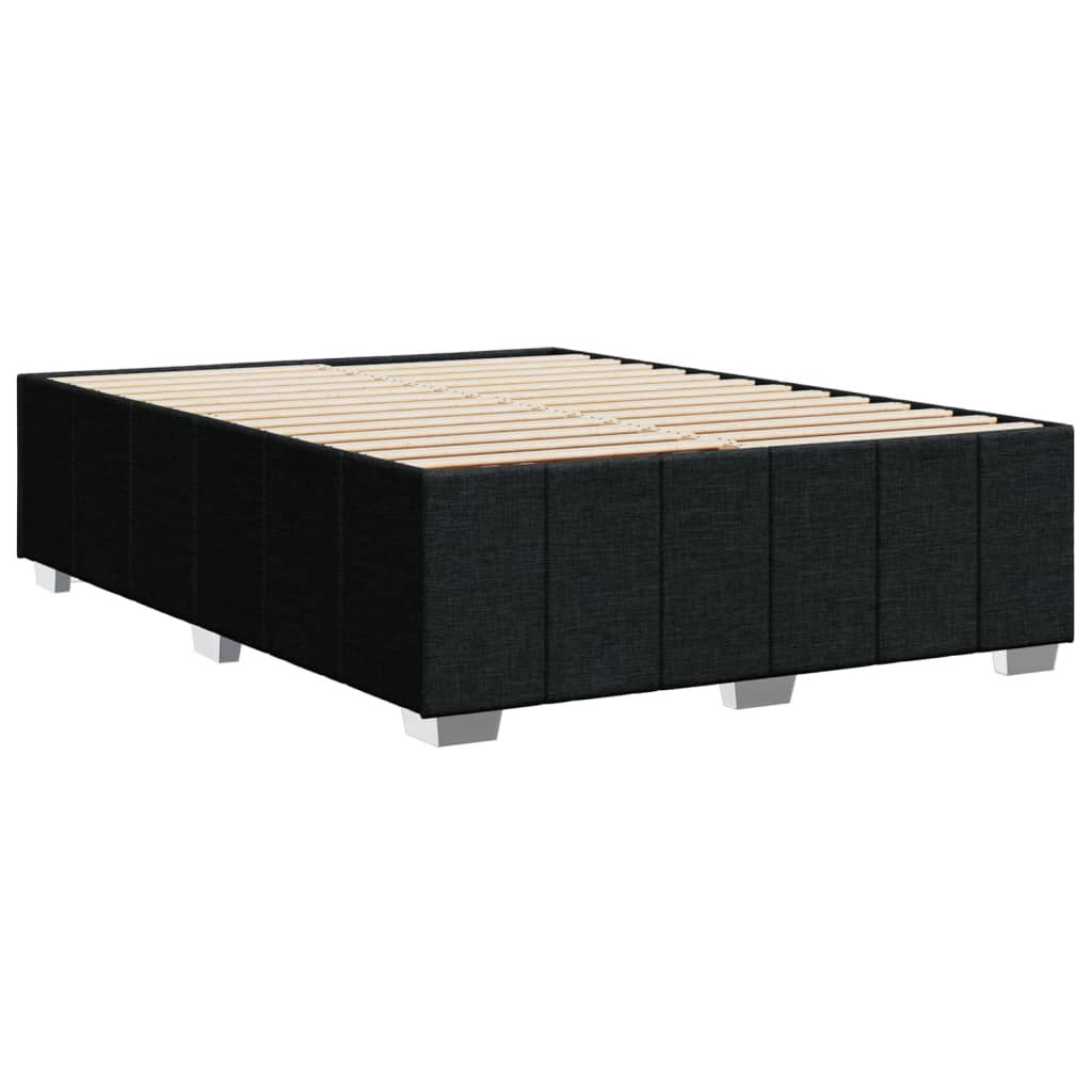 vidaXL Σκελετός Κρεβατιού Χωρίς Στρώμα Μαύρο 140x200 εκ.Υφασμάτινο