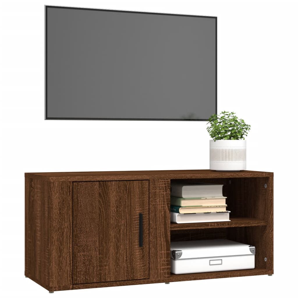 vidaXL Έπιπλο Τηλεόρασης Καφέ Δρυς 80x31,5x36 εκ. Επεξεργασμένο Ξύλο