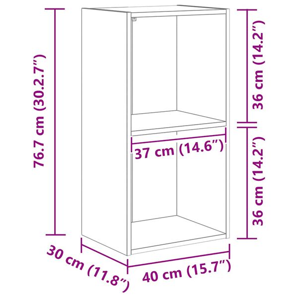 vidaXL Βιβλιοθήκη Αρτισιανή Δρυς 40x30x77 εκ. από Επεξεργασμένο Ξύλο