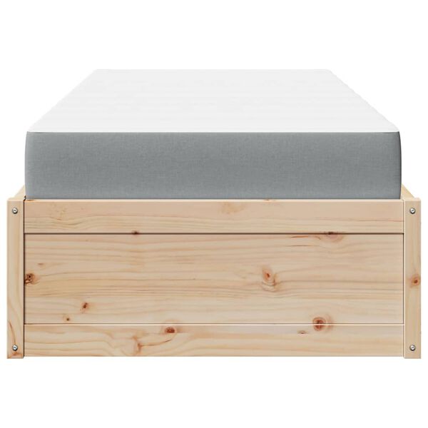 vidaXL Κρεβάτι με Στρώμα 100x200 εκ Μασίφ Ξύλο Πεύκου