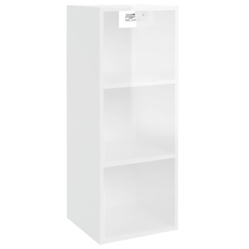 vidaXL Ντουλάπι Τοίχου Γυαλιστερό Λευκό 34,5x32,5x90 εκ. Επεξεργ. Ξύλο