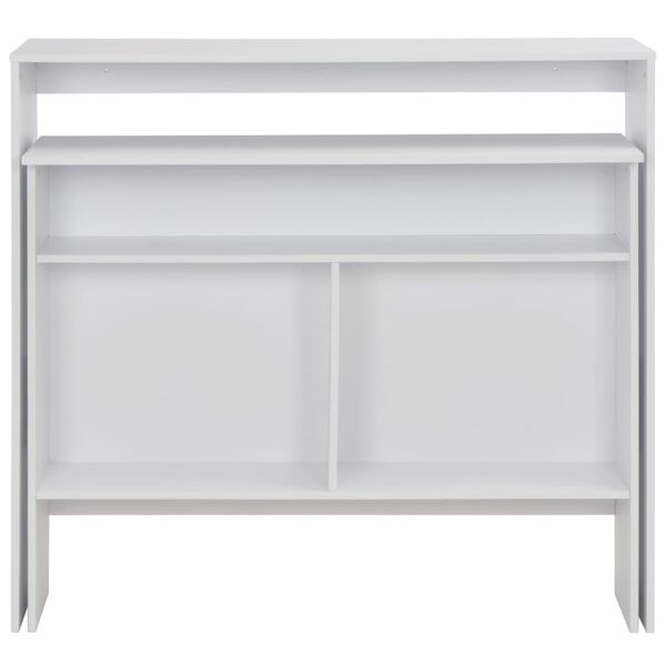 vidaXL Τραπέζι Μπαρ με 2 Επιφάνειες Λευκό 130 x 40 x 120 εκ.