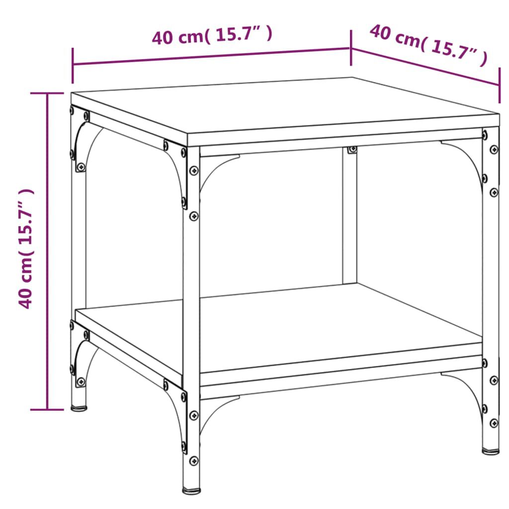 vidaXL Τραπεζάκια Σαλονιού 2 τεμ Καφέ Δρυς 40x40x40 εκ. Επεξ. Ξύλο