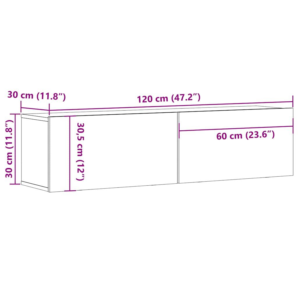 vidaXL Έπιπλο Τηλεόρασης 120x30x30,5 εκ. Επεξεργασμένο Ξύλο