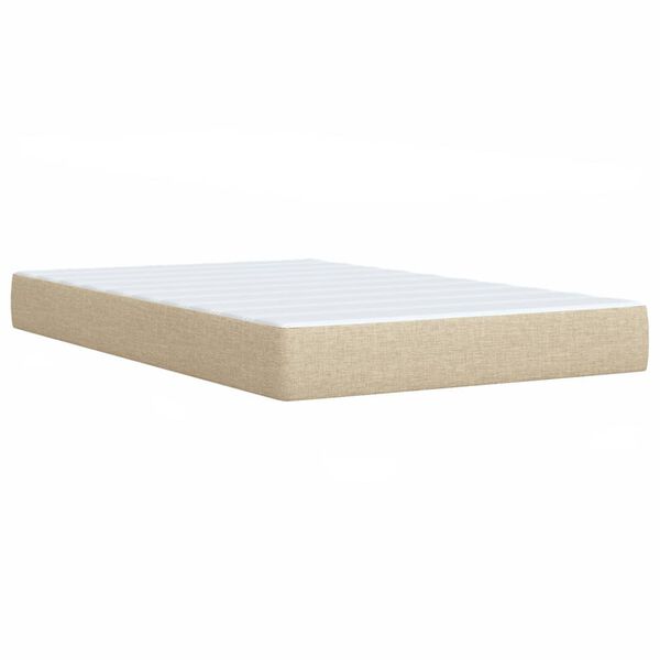vidaXL Κρεβάτι Boxspring με Στρώμα Κρεμ 120x190 εκ. Υφασμάτινο