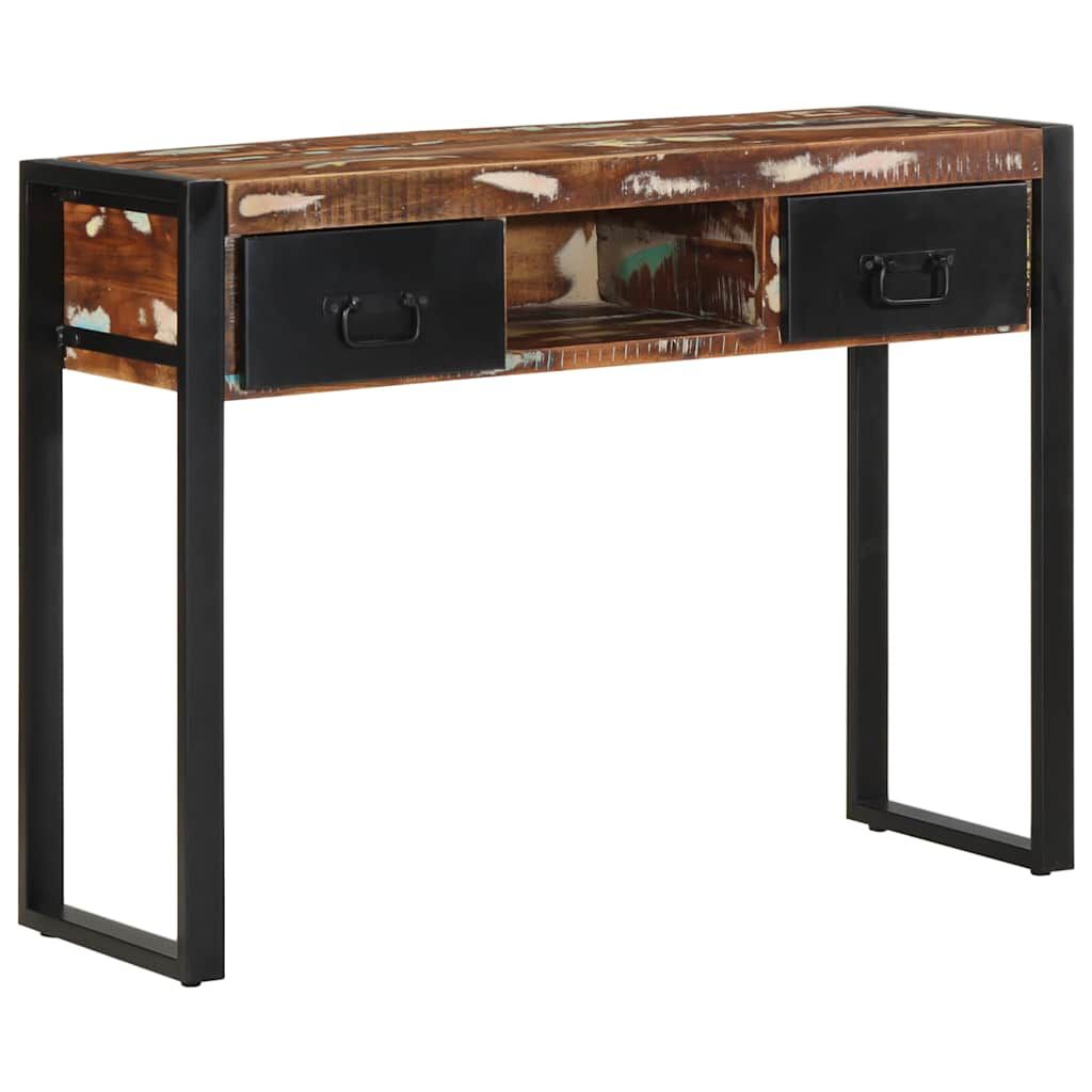 vidaXL Τραπέζι κονσόλας Πολύχρωμο 100x35x75 cm Στερεό ξύλο ανακτημένο