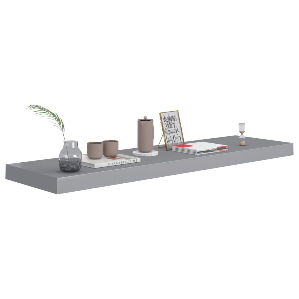 vidaXL Ράφια Τοίχου 2 τεμ. Γκρι 90x23,5x3,8 εκ. MDF