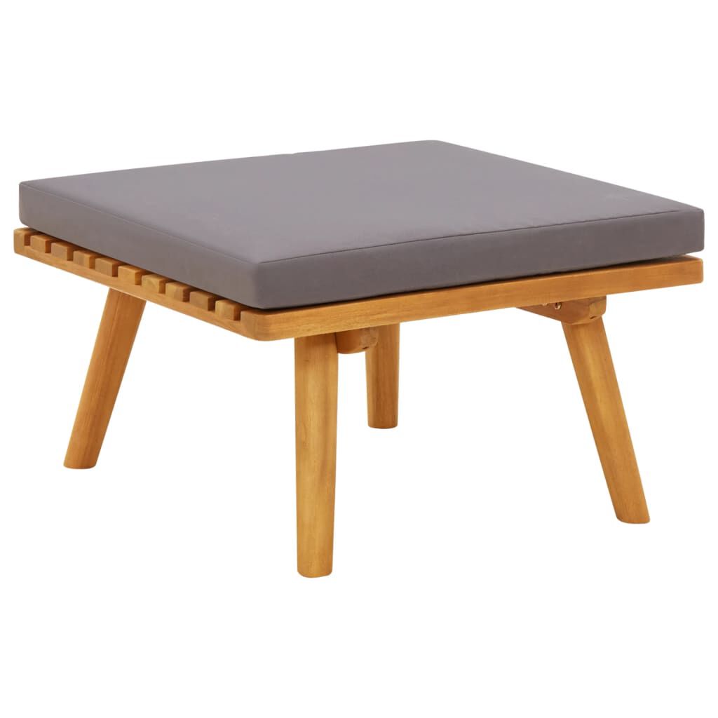 vidaXL Υποπόδιο Κήπου 60x60x29 εκ. από Μασίφ Ξύλο Ακακίας με Μαξιλάρι