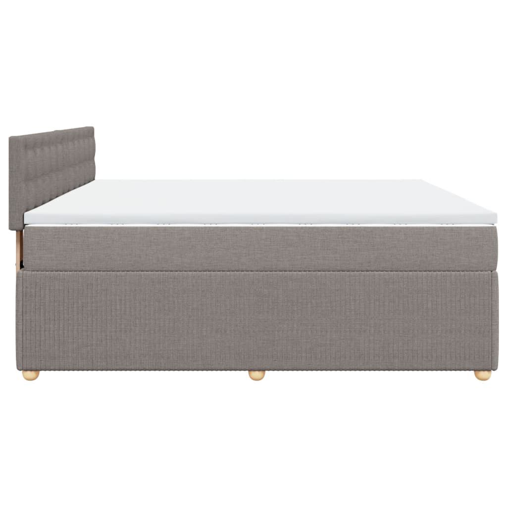 vidaXL Κρεβάτι Boxspring με Στρώμα Taupe 180x200 εκ. Υφασμάτινο