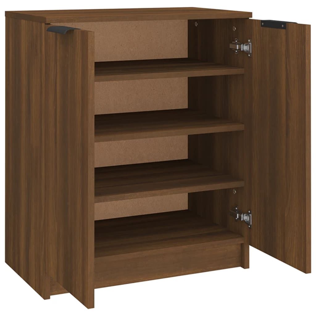vidaXL Παπουτσοθήκη Καφέ Δρυς 59x35x70 εκ. από Επεξεργασμένο Ξύλο