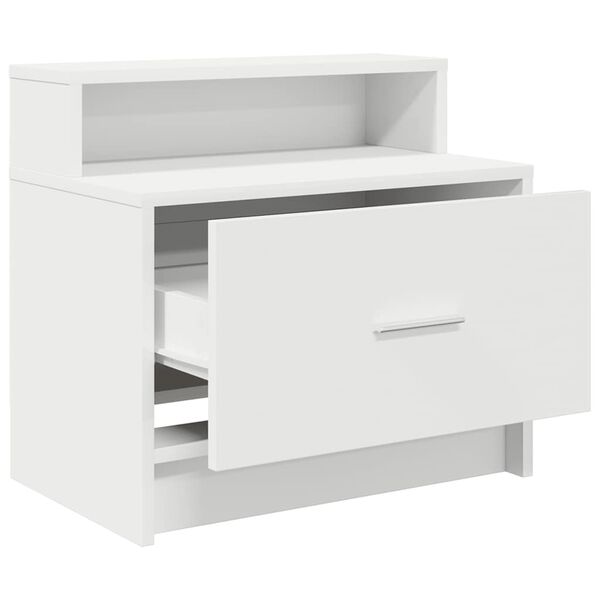 vidaXL Κομοδίνο με συρτάρι Λευκό 51x31x47 cm