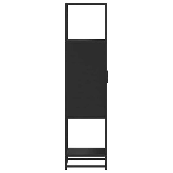 vidaXL Highboard Μαύρο 35,5x35x139 cm Κατασκευασμένο ξύλο και μέταλλο