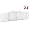 vidaXL Συρματοκιβώτια Τοξωτά 3 τεμ. 400x50x100/120 εκ. Γαλβαν. Ατσάλι