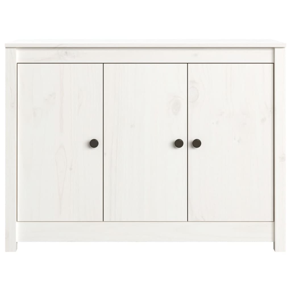 vidaXL Ντουλάπι Λευκό 100 x 35 x 74 εκ. από Μασίφ Ξύλο Πεύκου