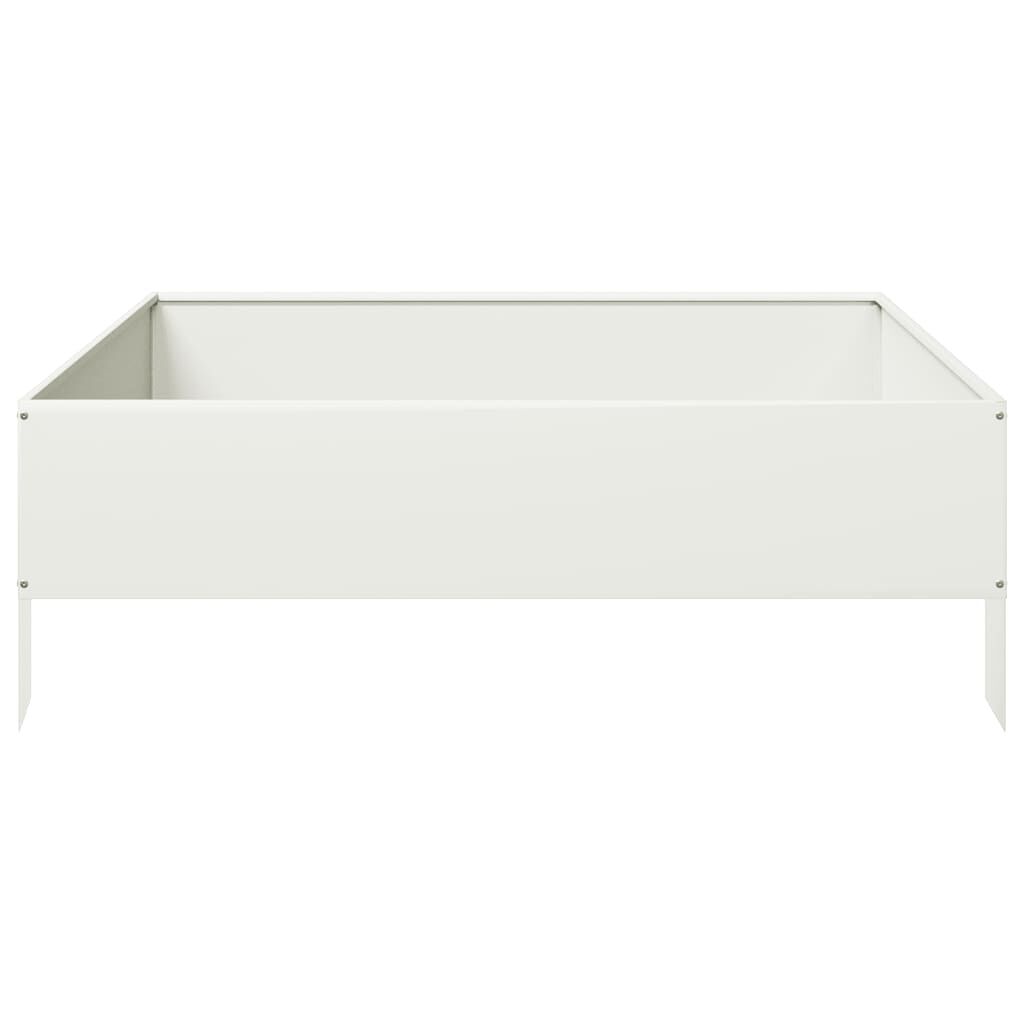 vidaXL Ζαρντινιέρα Υπερυψωμένη Λευκό 100x100x33,5 εκ. Ατσάλι