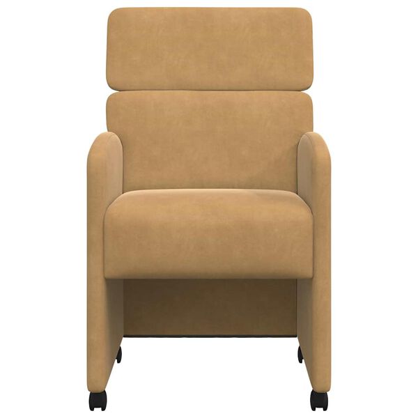 vidaXL Καρέκλες φαγητού με τροχούς 2 pcs Καφέ 58 x 65 x 98 εκ. Βελούδο