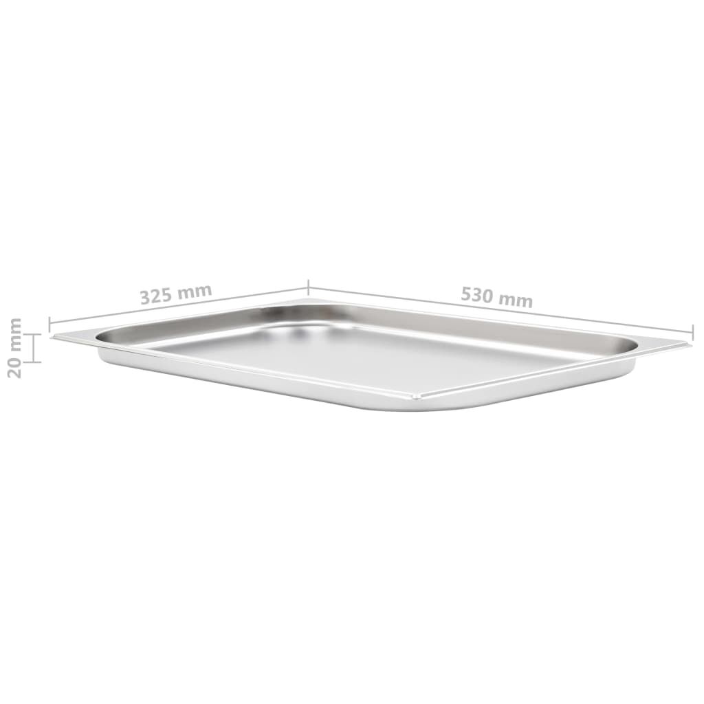 vidaXL Λεκάνες Gastronorm 4 τεμ. GN 1/1 20 χιλ. από Ανοξείδωτο Ατσάλι