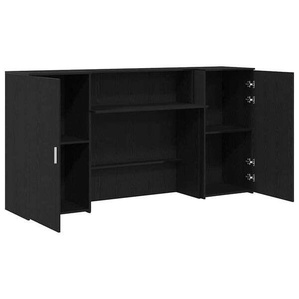 vidaXL Γραφείο υποδοχής Μαύρο Δρυς 200x50x103,5 εκ. Επεξεργασμένο Ξύλο