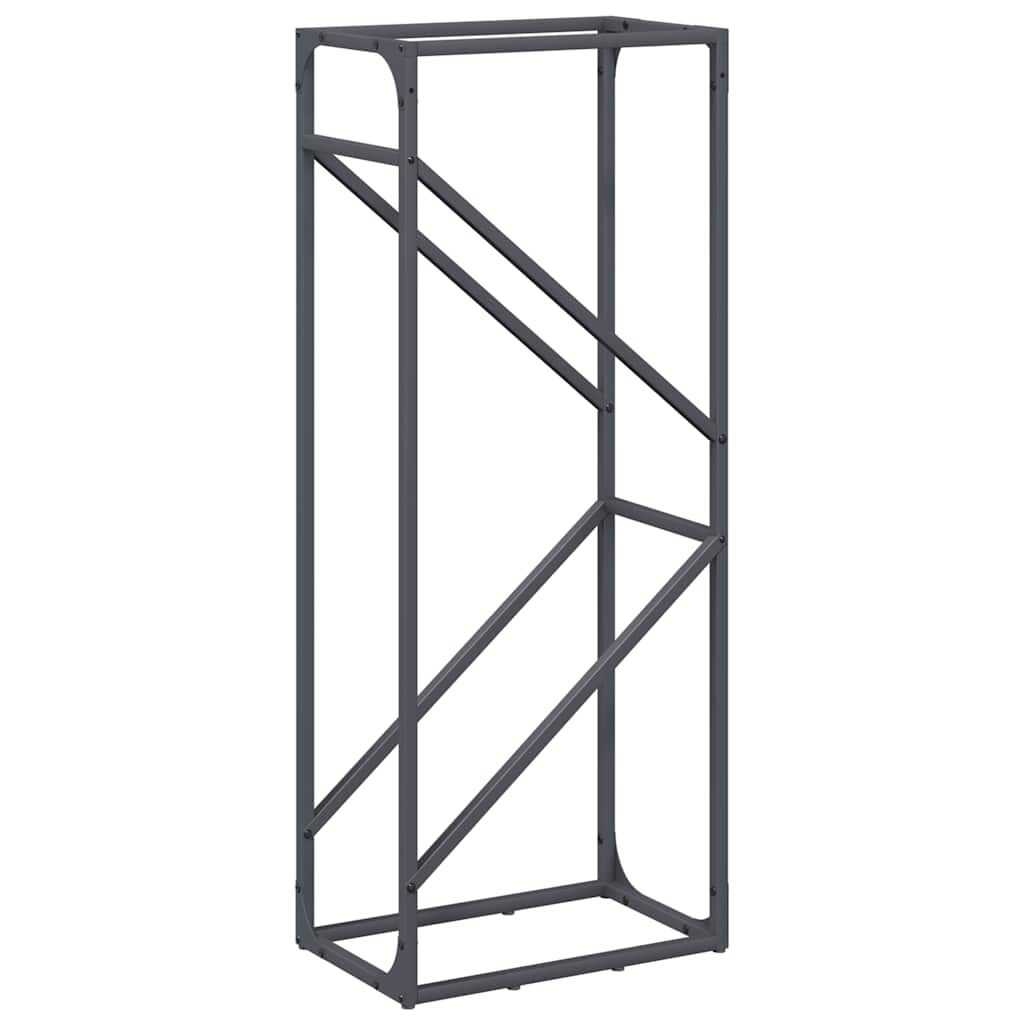 vidaXL Ράφι για καυσόξυλα Ανθρακί 40x25x100 εκ. Ατσάλι ψυχρής έλασης