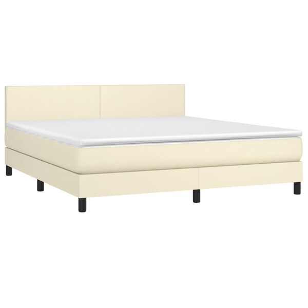 vidaXL &Kappa;&rho;&epsilon;&beta;ά&tau;&iota; Boxspring &mu;&epsilon; &Sigma;&tau;&rho;ώ&mu;&alpha; & LED &Kappa;&rho;&epsilon;&mu; 160x200 &epsilon;&kappa;. &Sigma;&upsilon;&nu;&theta;. &Delta;έ&rho;&mu;&alpha;