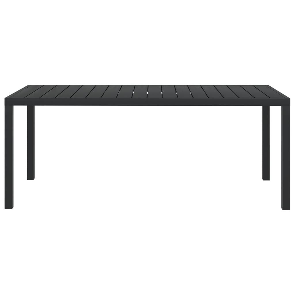 vidaXL Τραπέζι Κήπου Μαύρο 185 x 90 x 74 εκ. από Αλουμίνιο / WPC