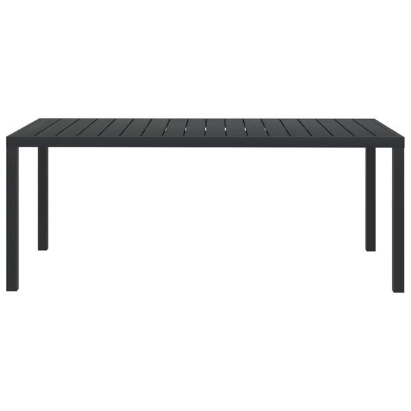 vidaXL Τραπέζι Κήπου Μαύρο 185 x 90 x 74 εκ. από Αλουμίνιο / WPC
