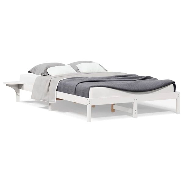 vidaXL Κρεβατοκάμαρα με Πλαϊνά Τραπέζια Λευκό 160 x 210 cm