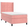 vidaXL Κρεβάτι Boxspring με Στρώμα & LED Ροζ 80 x 200 εκ. Βελούδινο