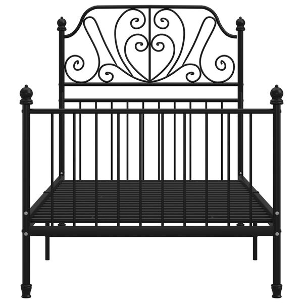 vidaXL Πλαίσιο Κρεβατιού Μαύρο 100 x 200 εκ. Μέταλλο