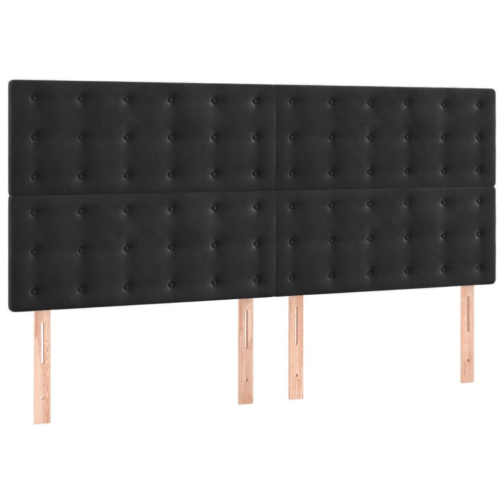 vidaXL Κεφαλάρια Κρεβατιού 4 τεμ. Μαύρα 80 x 5 x 78/88 εκ. Βελούδινο