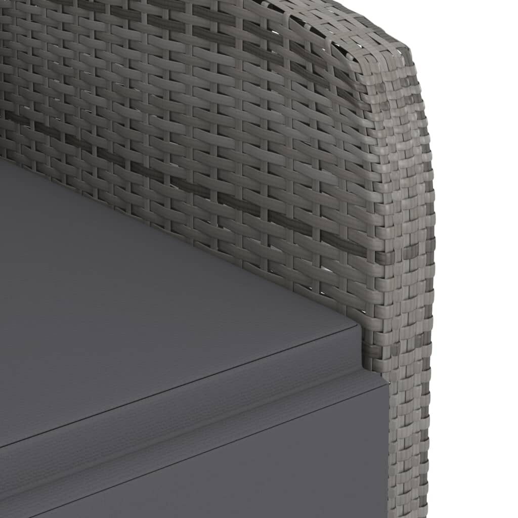 vidaXL Σετ Τραπεζαρίας Εξ. Χώρου 11 τεμ. Γκρι Συνθ. Ρατάν με Μαξιλάρια