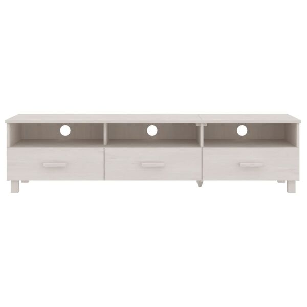 vidaXL Έπιπλο Τηλεόρασης HAMAR Λευκό 158x40x40 εκ. Μασίφ Ξύλο Πεύκου