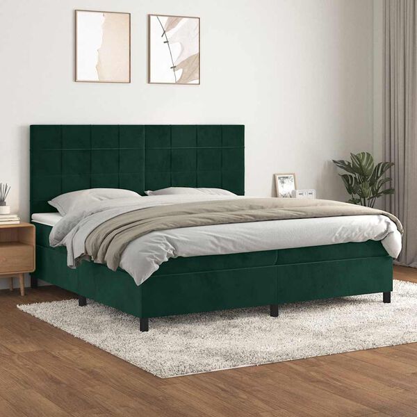 vidaXL &Kappa;&rho;&epsilon;&beta;ά&tau;&iota; Boxspring &mu;&epsilon; &Sigma;&tau;&rho;ώ&mu;&alpha; &Sigma;&kappa;&omicron;ύ&rho;&omicron; &Pi;&rho;ά&sigma;&iota;&nu;&omicron; 200x200&epsilon;&kappa;. &Beta;&epsilon;&lambda;&omicron;ύ&delta;&iota;&nu;&omicron;