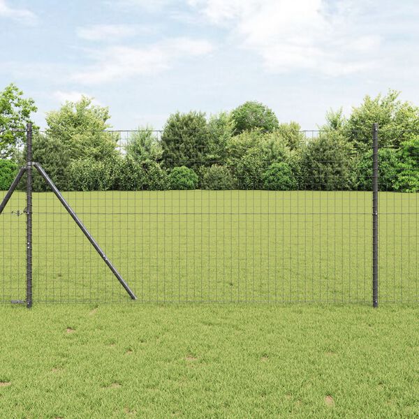 vidaXL Στήλες Φράχτη 13 τεμ Γκρι Ø32 mm 150 cm Γαλβανισμένο Ατσάλι