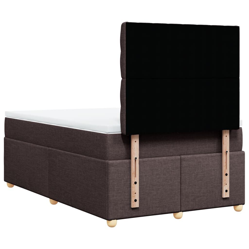 vidaXL Κρεβάτι Boxspring με Στρώμα Σκούρο Καφέ 120x190 εκ Υφασμάτινο