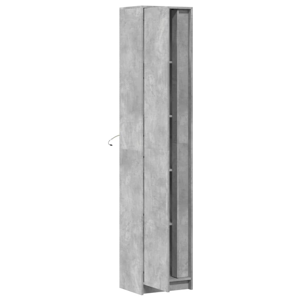 vidaXL Ντουλάπι με LED Γκρι 41,5x32,5x200 εκ. από Επεξεργασμένο Ξύλο