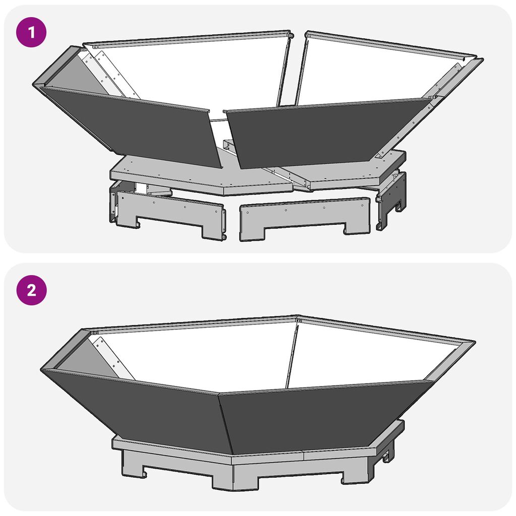 vidaXL Φωτιά Πυρκαγιάς Εξαγωνική Μαύρη 100x100x28 εκ Ατσάλι